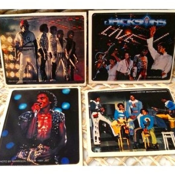 Vintage Jacksons Stickers Set #3, Kellogg's Cereal 1984, SET/4 - Picture 1 of 6